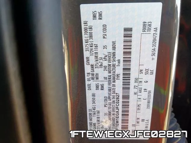 1FTEW1EGXJFC02827 фото 2