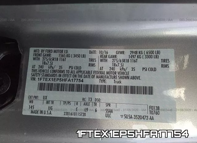 1FTEX1EP5HFA17754 фото 10