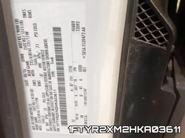 1FTYR2XM2HKA03611 фото 2