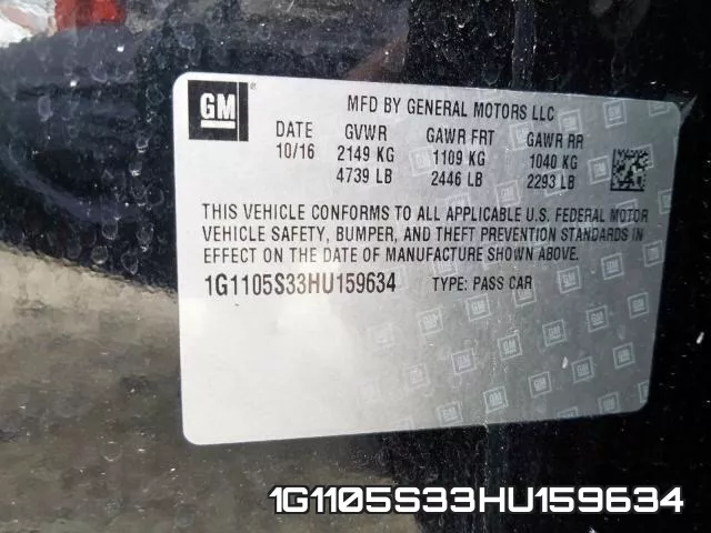 1G1105S33HU159634 фото 2