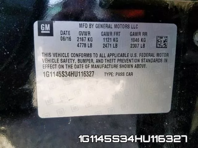 1G1145S34HU116327 фото 2