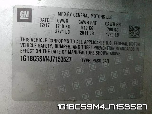 1G1BC5SM4J7153527 фото 2