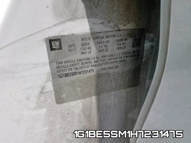 1G1BE5SM1H7231475 фото 2