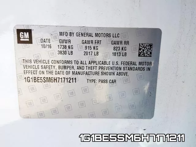 1G1BE5SM6H7171211 фото 2