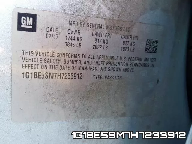 1G1BE5SM7H7233912 фото 2