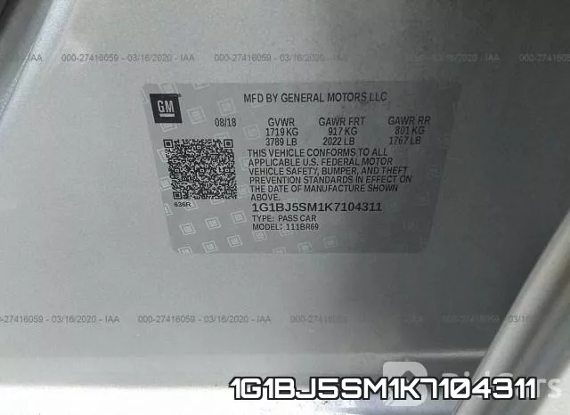 1G1BJ5SM1K7104311 фото 9