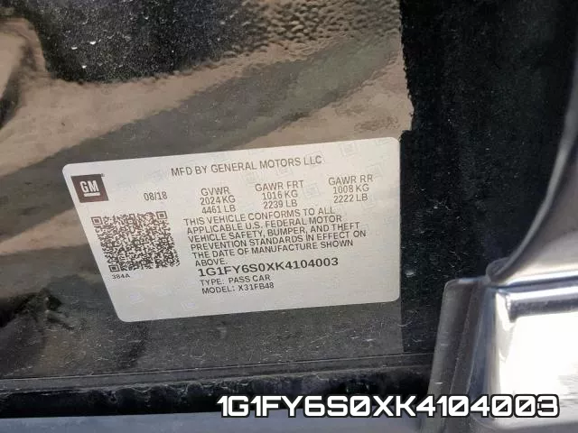 1G1FY6S0XK4104003 фото 2