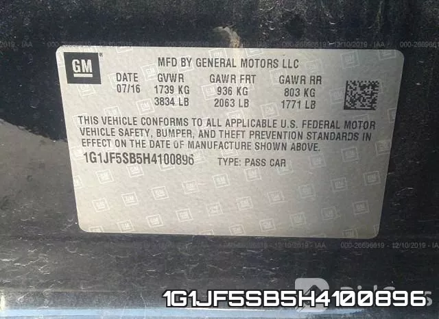 1G1JF5SB5H4100896 фото 10