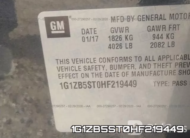 1G1ZB5ST0HF219449 фото 10
