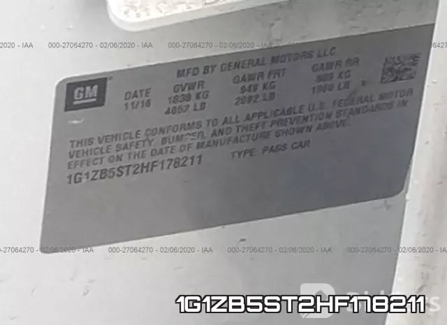 1G1ZB5ST2HF178211 фото 10
