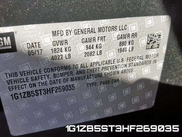 1G1ZB5ST3HF269035 фото 2