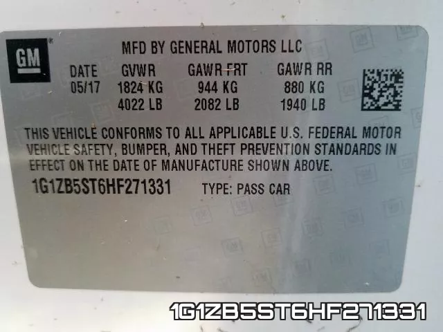 1G1ZB5ST6HF271331 фото 2