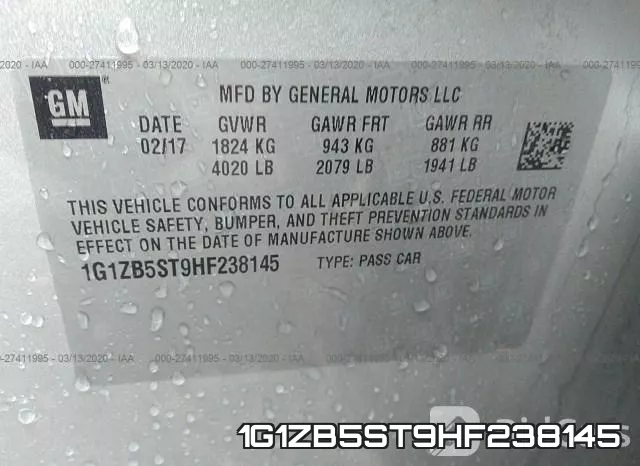 1G1ZB5ST9HF238145 фото 10