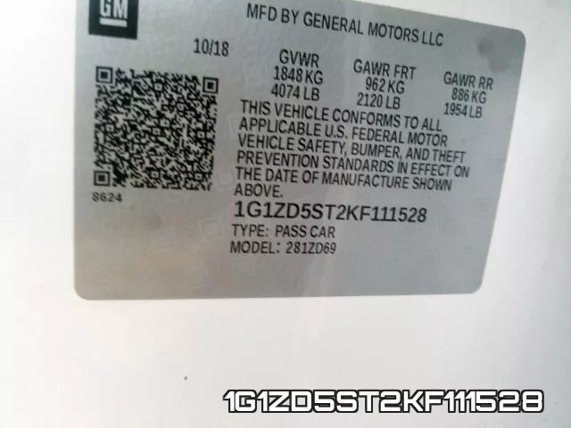 1G1ZD5ST2KF111528 фото 2