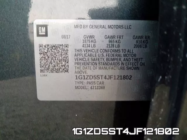1G1ZD5ST4JF121802 фото 2