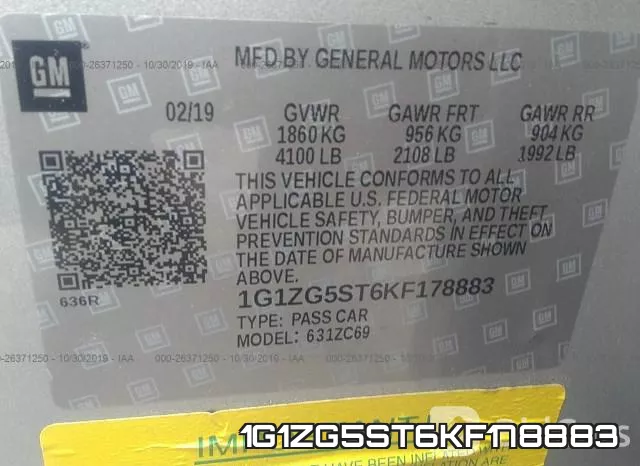 1G1ZG5ST6KF178883 фото 10