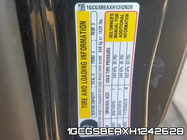 1GCGSBEAXH1242628 фото 2