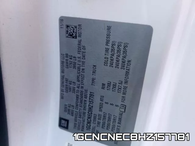 1GCNCNEC8HZ157781 фото 2