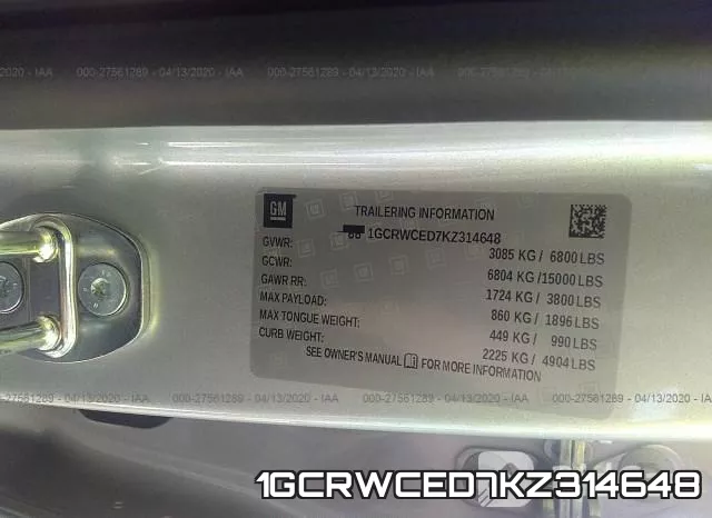 1GCRWCED7KZ314648 фото 10