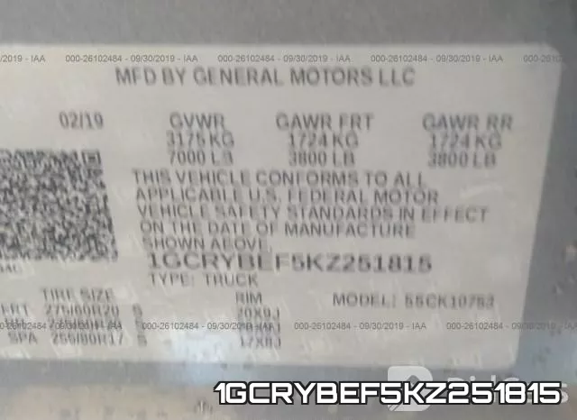1GCRYBEF5KZ251815 фото 10