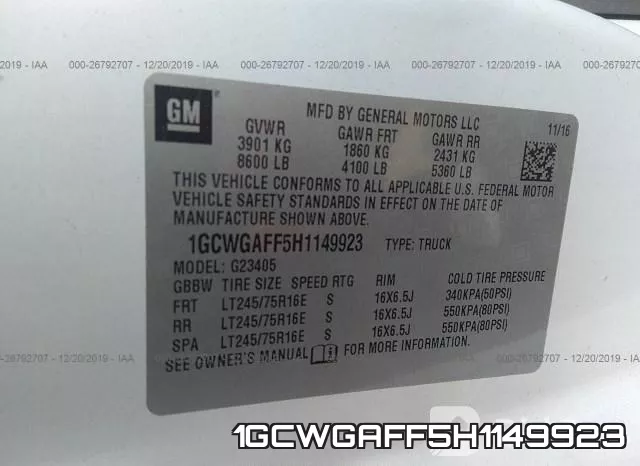 1GCWGAFF5H1149923 фото 10