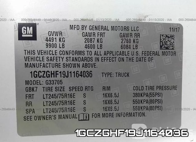 1GCZGHF19J1164036 фото 10