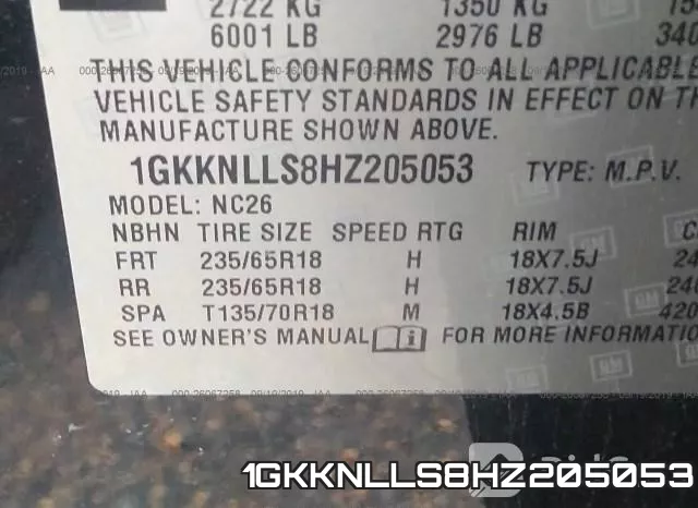 1GKKNLLS8HZ205053 фото 10