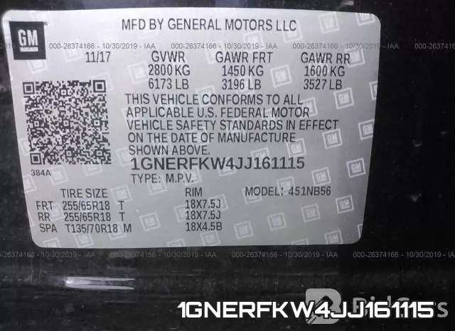 1GNERFKW4JJ161115 фото 10
