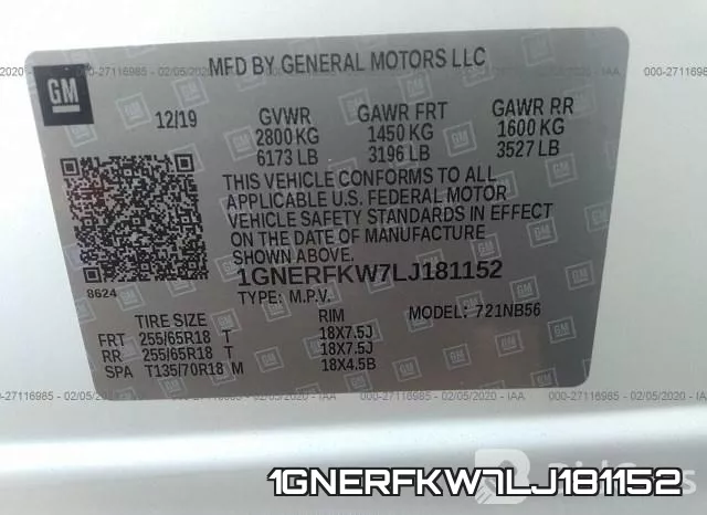1GNERFKW7LJ181152 фото 10