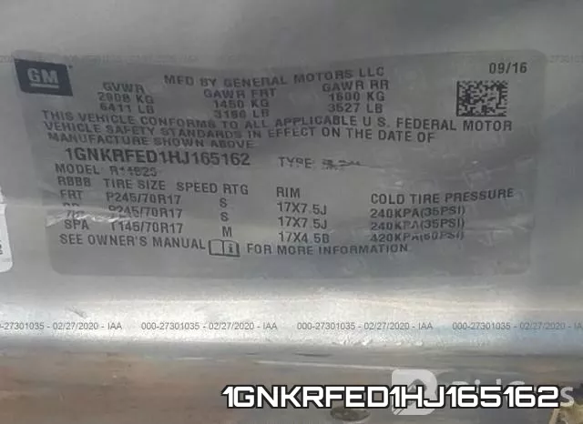 1GNKRFED1HJ165162 фото 10