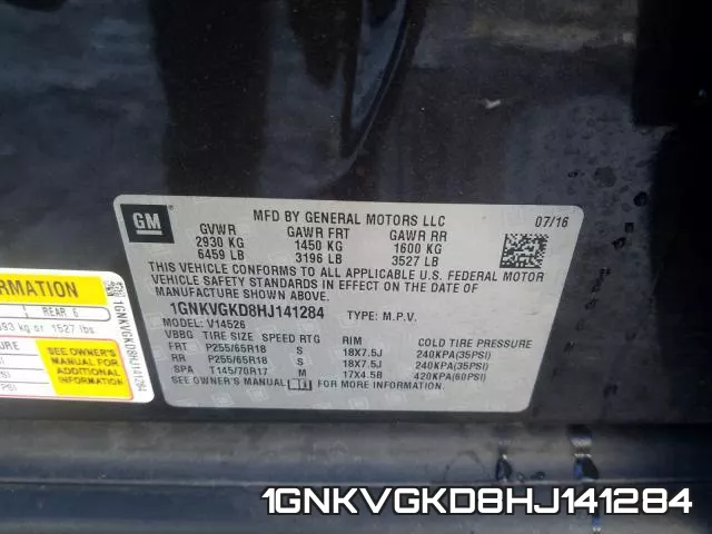 1GNKVGKD8HJ141284 фото 2