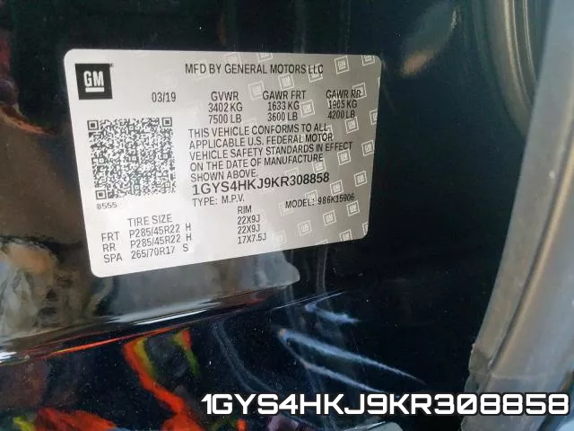 1GYS4HKJ9KR308858 фото 2