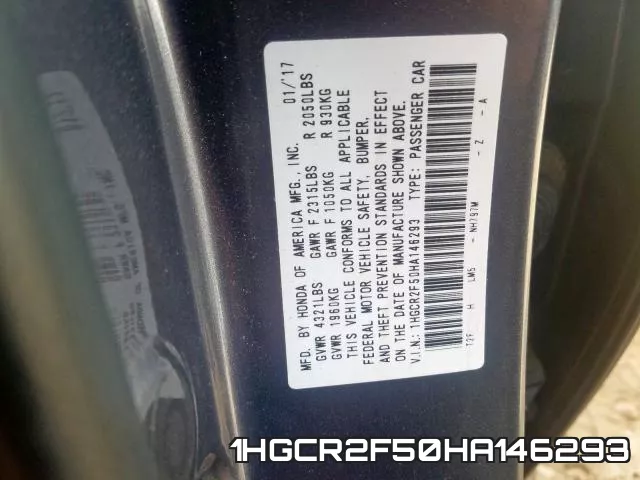 1HGCR2F50HA146293 фото 2