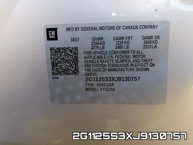 2G1125S3XJ9130757 фото 2
