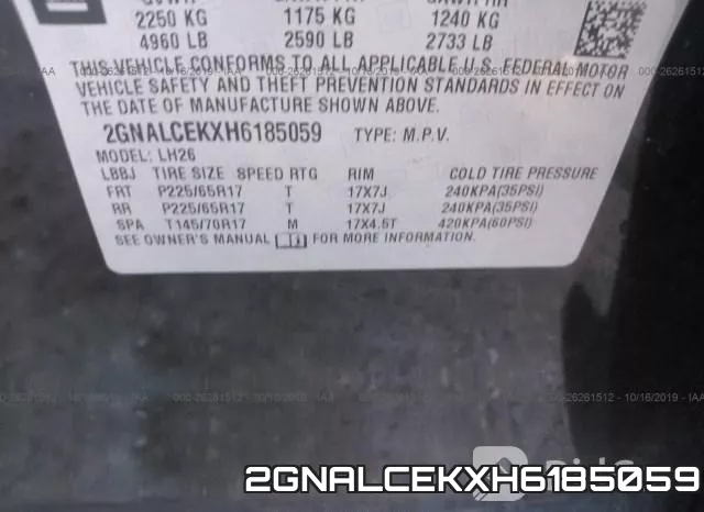 2GNALCEKXH6185059 фото 10