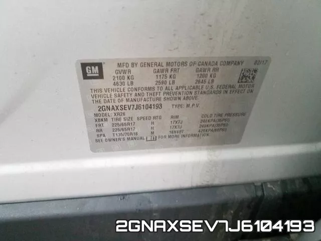2GNAXSEV7J6104193 фото 2