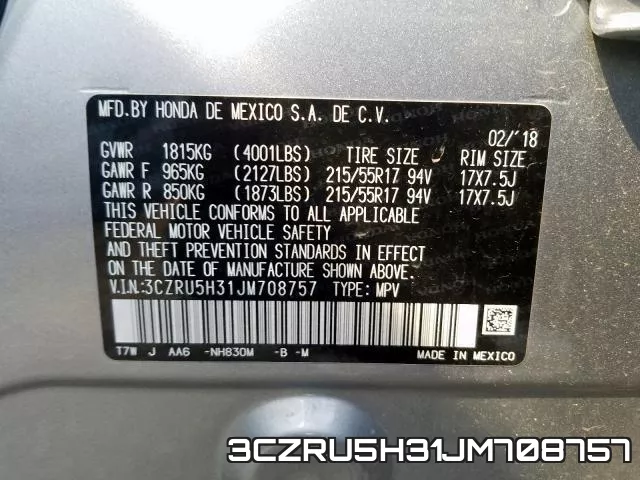 3CZRU5H31JM708757 фото 2