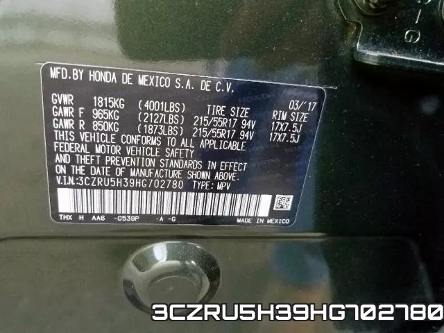 3CZRU5H39HG702780 фото 2