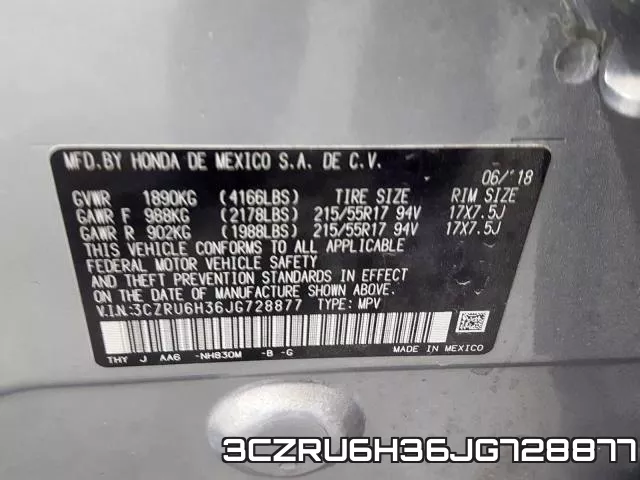 3CZRU6H36JG728877 фото 2