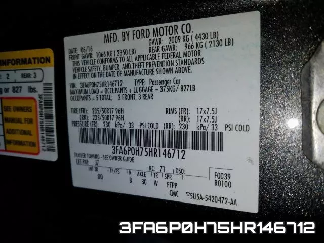 3FA6P0H75HR146712 фото 2
