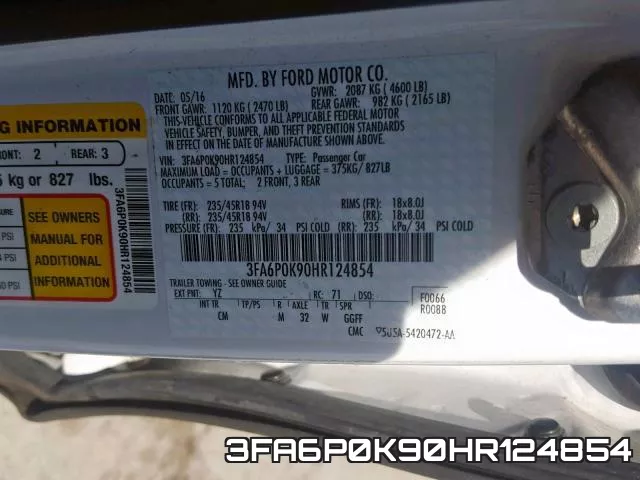 3FA6P0K90HR124854 фото 2