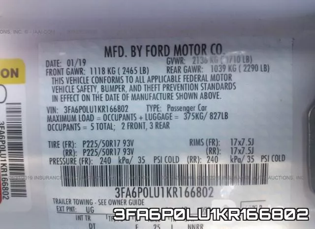 3FA6P0LU1KR166802 фото 10