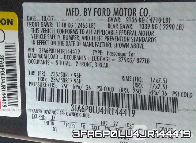 3FA6P0LU4JR144419 фото 10