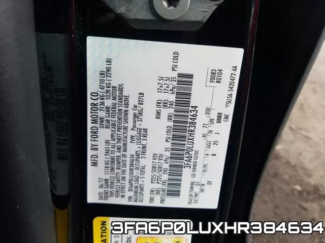3FA6P0LUXHR384634 фото 2