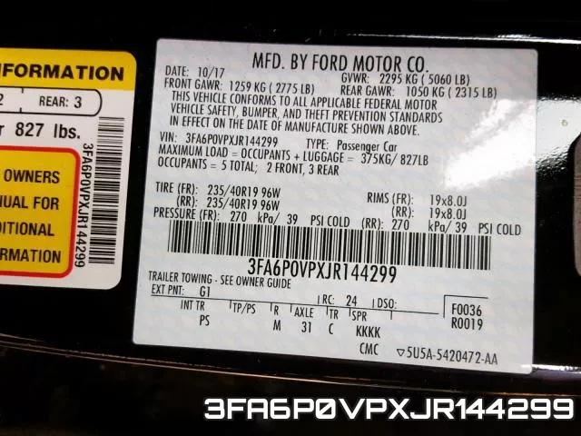 3FA6P0VPXJR144299 фото 2