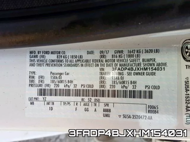 3FADP4BJXHM154031 фото 2