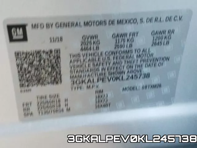 3GKALPEV0KL245738 фото 2