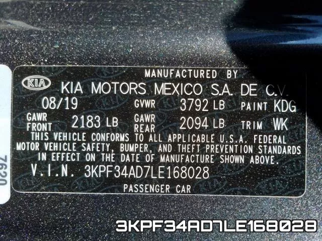 3KPF34AD7LE168028 фото 2