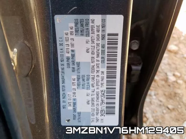3MZBN1V76HM129405 фото 2