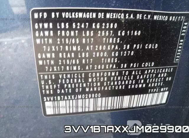 3VV1B7AXXJM029900 фото 10